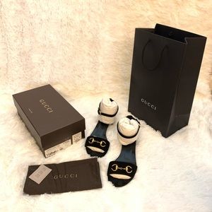 Gucci sandal pelle in black.